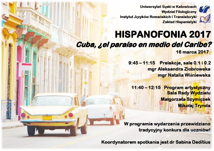 Plakat promujący Hispanofonię 2017 zawierający program wydarzenia